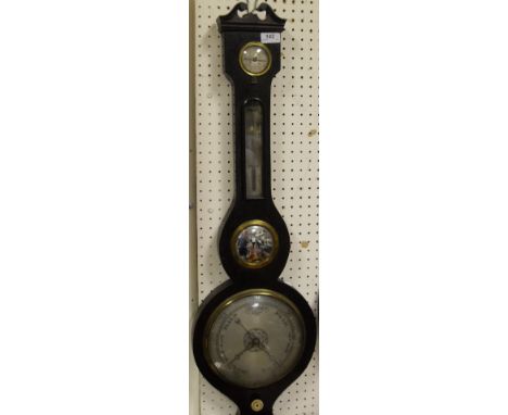 A 19th Century mahogany cased barometer/thermometer with silvered dial inscribed "John Tadeo New York"