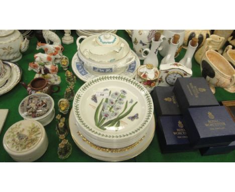 A collection of various decorative china wares including Portmeirion "Botanic Garden", Susan William-Ellis oven to table ware