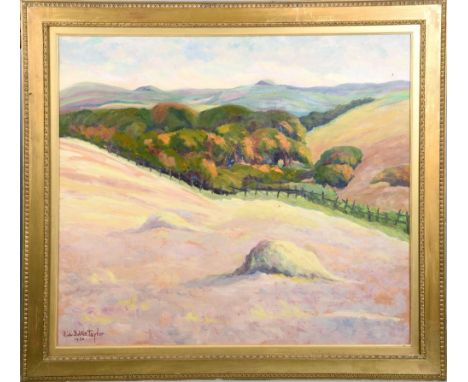 Edward De Witt Taylor 1930 - rolling autumn countryside, signed and dated, oil on panel, framed, 31.5in x 34in.