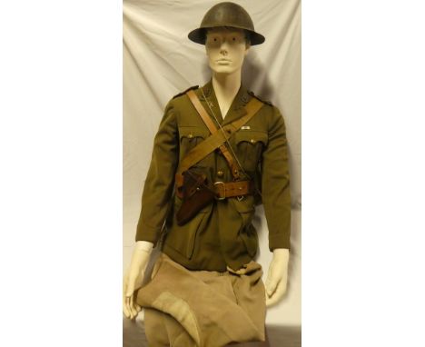 A First War Officer's uniform of a Pioneer Company of the Duke of Cornwall's Light Infantry comprising Colonel's khaki four p