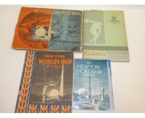 A Los Angeles Olympic Games 1932 official programme; New York's World Fair in Pictures 1939 volume; The Official Souvenir Boo