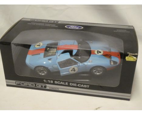 A Ford GT 1:18 scale racing car, mint/boxed