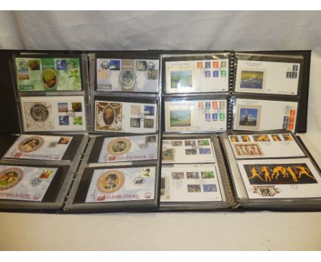 Four folder albums containing a collection of over 330 Benham silk commemorative covers and first day covers mainly 1990s