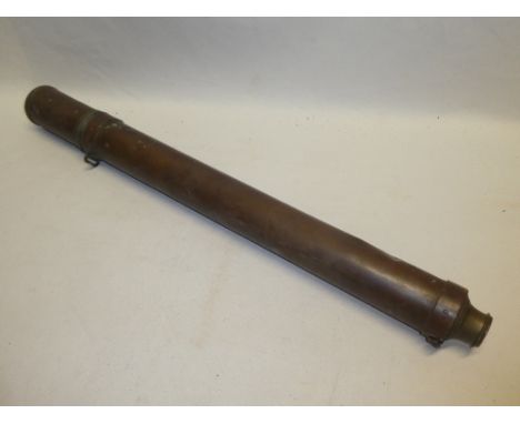 A 19th century brass single-draw telescope by R. C. Rutherford 32" long overall