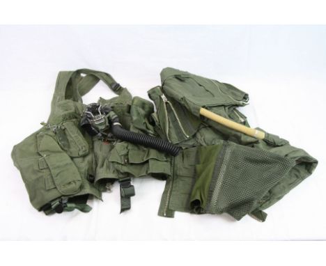 A Collection Of Royal Air Force Air Crew Clothing To Include Mask, Anti G Trousers External And Mk2 Carrying Waistcoat, All M