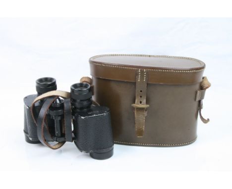 A Pair Of World War Two Era British Military Issued Wray Of London Crystar 6x30 No.35710 Field Binoculars Complete With Origi
