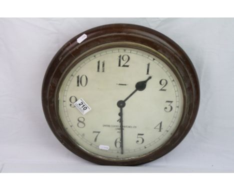 A Smiths Clock &amp; Watches Ltd Wooden Wall Clock Dated 1957 And Stamped With The Broad Arrow Mark.