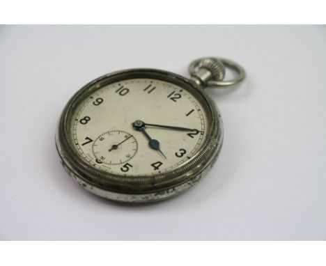 A Vintage World War Two Era Top Winding Pocket Watch, Marked To The Reverse B50536 Together With The Broad Arrow Mark.