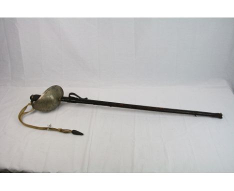 An Antique Victorian Officers Sword, Worn Birmingham Makers Mark, Complete With Leather Scabbard.