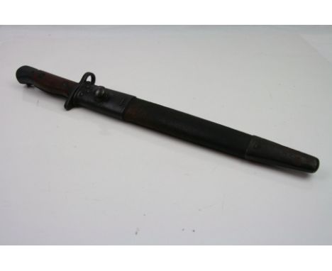 A World War Two MK.II Bayonet For The .303 SMLE Rifle, Dated 1943 And Complete With Matching Scabbard.