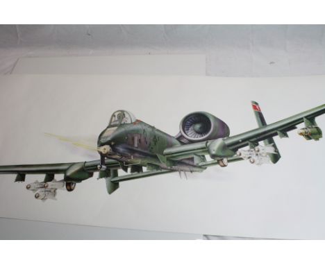 A Collection Of Vintage Rolled Posters Of Military Aircraft To Include The Fairchild A-10A Thunderbolt 11 And The Sea Harrier