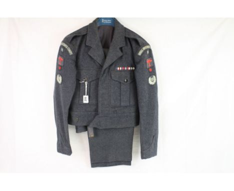 A Vintage Royal Air Force Royal Observer Corps No.2 Dress Uniform Complete With Badges And Medal Bar To Include Jacket And Tr