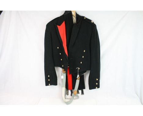 A Vintage Officers Mess Uniform To Include Jacket, Waistcoat And Trousers With Braces, Maker Label For Gieves &amp; Hawkes.