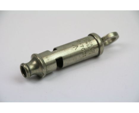 A British Military Issued General Service Whistle By J. Hudson &amp; Co Of Birmingham, Marked With The Serial No.973-7001 Tog