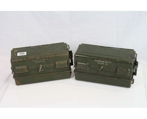 Two British Military Field Telephones "Telephone Set J YA 7815", Both Telephone's Marked With The Broad Arrow Marks.