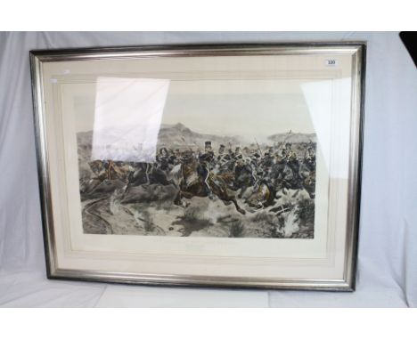 A Large Framed And Glazed Print Entitled "Charge Of The Light Brigade".