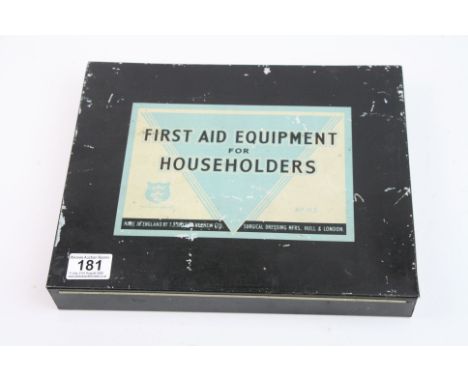 A Vintage World War Two Era Paragon Brand First Aid Kit For Householders No.H3 With Contents.
