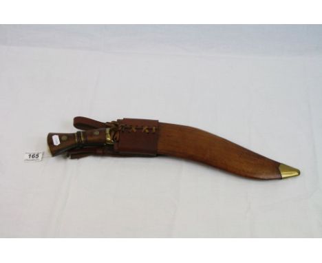 A M1937 Kukri Knife With 13" heavy Blade Deluxe kukri, A Large Knife With Large Handle. Brass Trim On A Rosewood Grip. Nice B