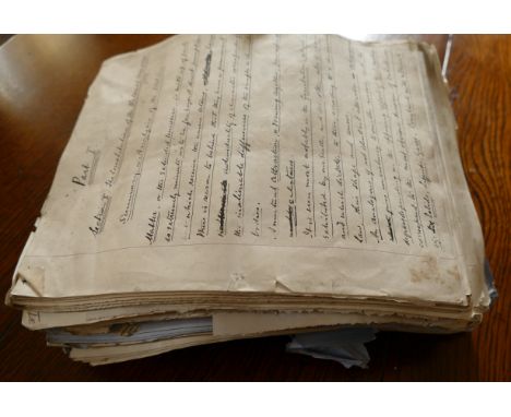 Box; large quantity of Taylor's manuscript writing on physics and natural philosophy