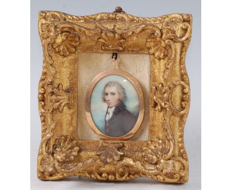 Late 18th century English school - Half-length portrait of C B Codrington of Dodington Esq, probably Christopher Bethell Codr