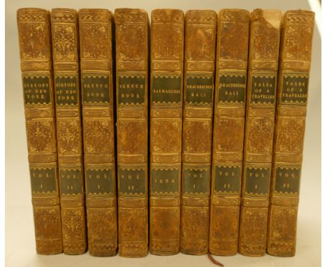 IRVING, Washington, History of New York, 2 vols, 1821; Sketchbook of Geoffrey Crayon, 2 vols, 1823; Salmagandi, 1824; Tales o