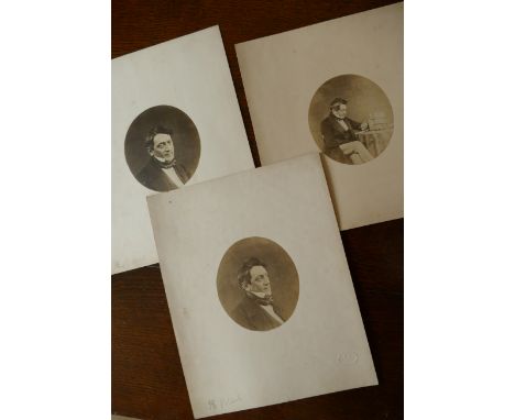 Three oval mounted undated photographs of Alfred Swaine Taylor, image size of each approx 10.5 x 12.5cm, each mount appears s