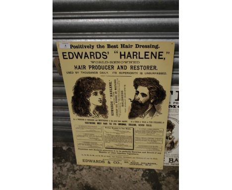 A MODERN ENAMEL EDWARDS 'HARLENE' ADVERTISING SIGN