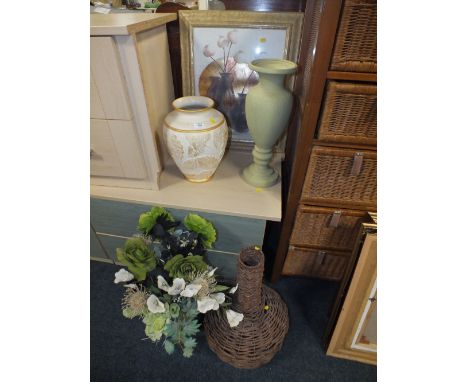 FOUR MODERN VASES AND A PRINT (5)