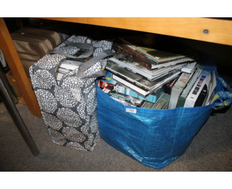 TWO BAGS OF STEAM ENGINE AND WAR RELATED BOOKS AND DVD'S