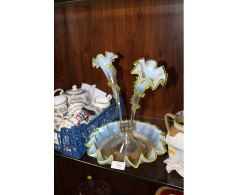 A COLOURED GLASS EPERGNE A/F 
