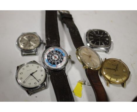 SIX VINTAGE GENTS WRIST WATCHES