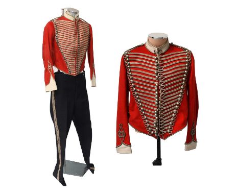 A Victorian/Edwardian OR's Scarlet Wool Shell Jacket to the Westmorland and Cumberland Yeomanry, with white wool stand up col