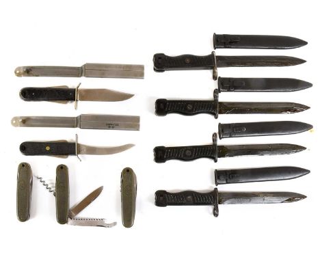 An RAF Aircrew Survival Knife, the 10cm clip point steel blade etched GEORGE IBBERSON &amp; CO., SHEFFIELD, AM22C/1996, the b