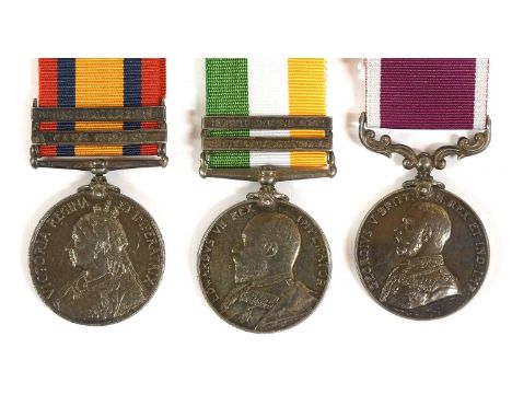 A Late 19th Century/20th Century Trio, awarded to 29162 CPL.J.W. DAWSON, R.E., comprising Queen's South Africa Medal with two