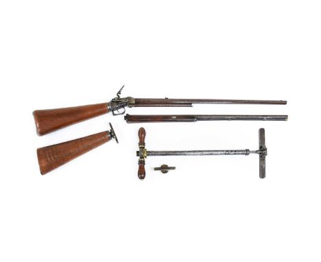 A Rare Early 19th Century Repeating Air Rifle/Shotgun by Staudenmayer, London, circa 1802, with two interchangeable barrels, 