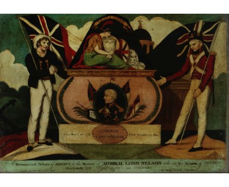 English School (Early 19th Century)To the memory of Admiral Lord Nelson, together with six others (7)A reverse painted print 