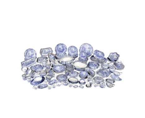 A large collection of blue and white ceramicsMainly Spode Italian pattern, to include tureens, serving plates and bowls, dinn