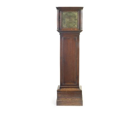 An early 18th century oak thirty hour longcase clockCirca 1700, NorfolkThe 10.5' brass dial inscribed with maker Charles Bany