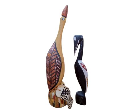 Aboriginal artwork - Mick Minkara Ngaruwanajirri Inc. Nguiu, Bathurst Island N.T. polychrome painted folkart hardwood carving