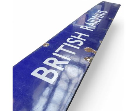 Railwayana - a large British Railways enamel sign, 128cm x 15cm