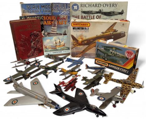 A Matchbox 1-72nd scale Wellington Mk. X, unbuilt, (appears complete), boxed; a Matchbox Hawker Fury 1-7snd scale, unbuilt (a