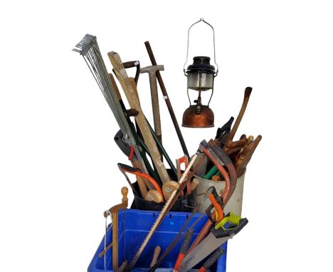 Tools- various saws, axes, gardening tols, etc qty