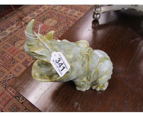 Ceramic rhino figure