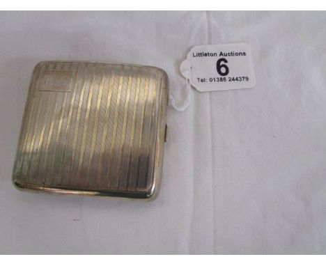 Silver cigarette case - Approx 127g