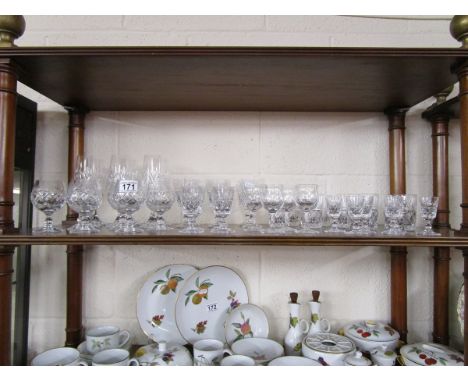 Shelf of wine glasses etc