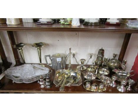 Shelf of silver plate