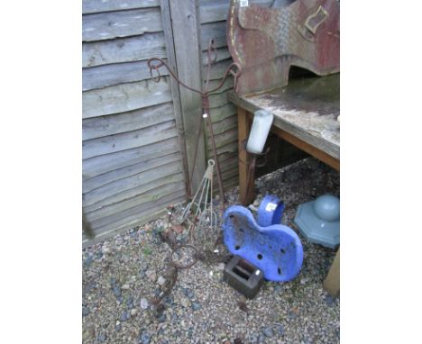 Tractor seat, candle holders etc