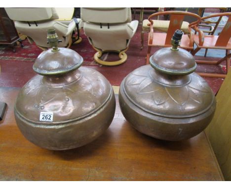 Pair of copper lamp bases