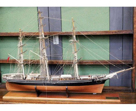 A 1:75 A R Stott, scale model of The Cutty Sark, with a brass label to base, 110cm, bow to stern