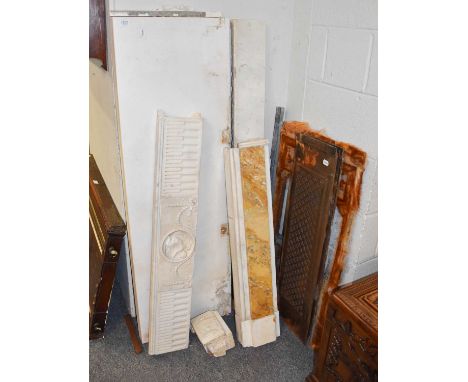 Architectural Salvage: A Steel Fire Surround with a marble hearth (a/f)We believe this is incomplete. It appears to have one 